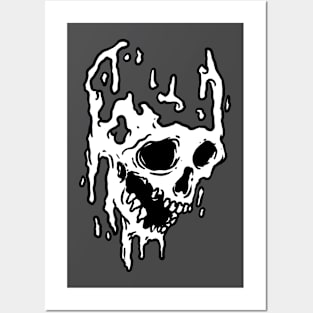 melting skull Posters and Art